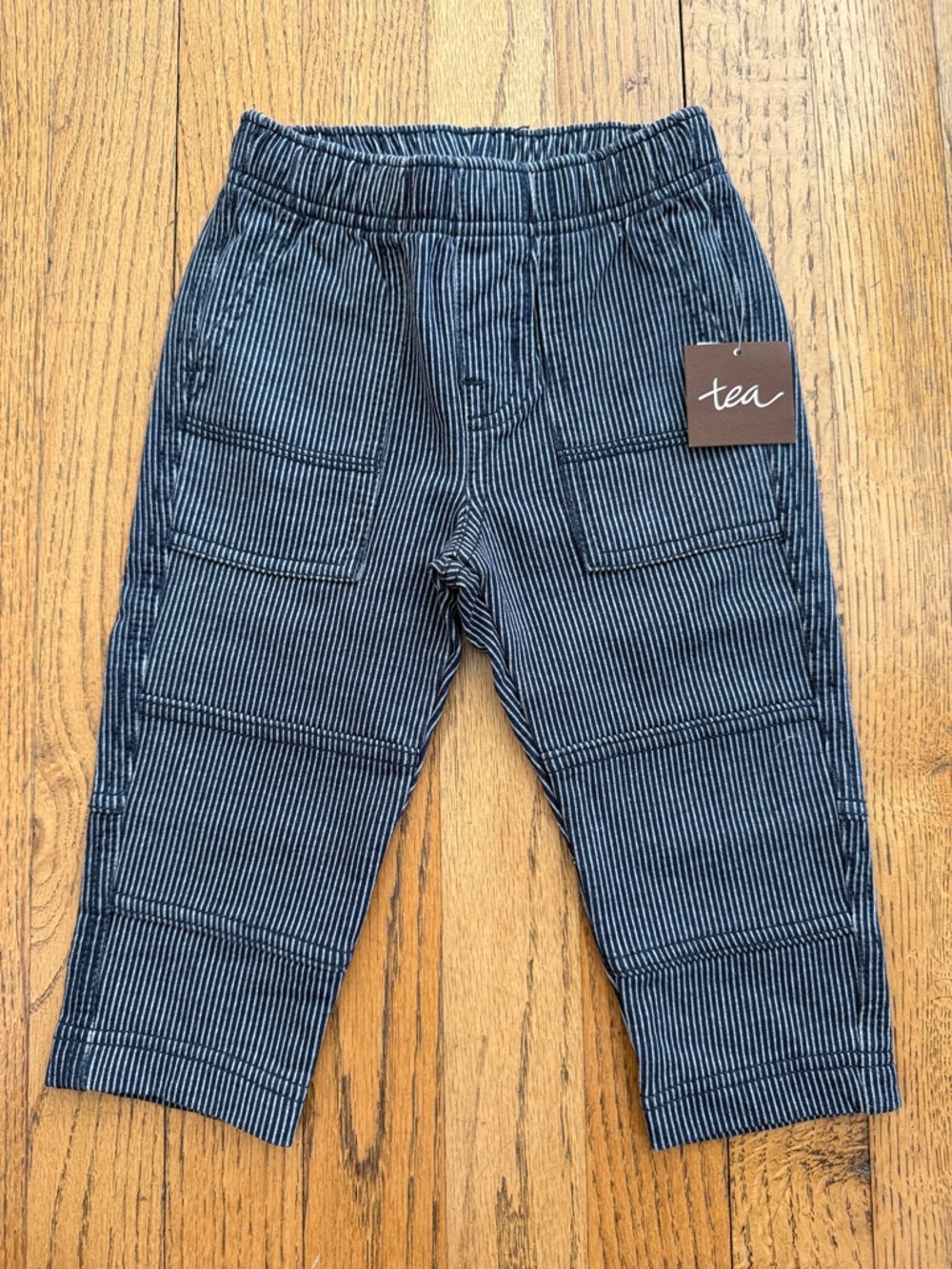 Tea Collection Navy & White Railroad Stripe Kids Pants Soft 6-12 months